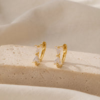 Crystal Bow Earrings - Anti Tarnish Gold Plated