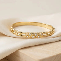 Double Layer Crystal Studded Cuff Bracelet - Anti Tarnish
