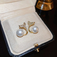 Crystal Heart & Pearl Drop Earrings - High Quality Fashion Jewelry