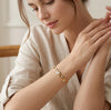 Crystal Heart Gold Bangle Bracelet for Women - Premium Designer Jew