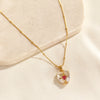 Crystal Heart Pendant Anti-Tarnish Gold Plated Necklace