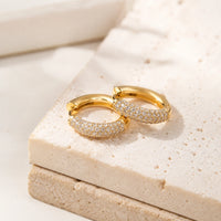 Crystal Pave Gold Plated Earrings - Anti Tarnish