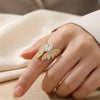 Angel Wing Teardrop Crystal Ring - High Quality Adjustable Gold Fashion Jewelry