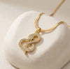 Crystal Serpent Snake Pendant Necklace - Anti-Tarnish Gold-Plated