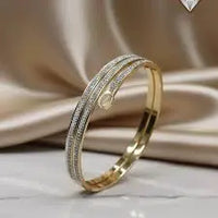 Crystal Spiral Wrap Bracelet | Anti-Tarnish Gold-Plated