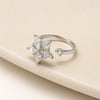 Crystal Star Adjustable Fashion Ring - High Quality Silver Plated CZ Jewelry