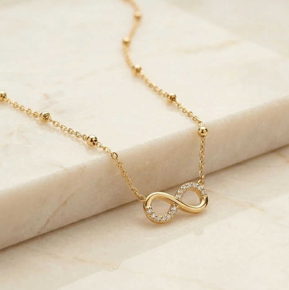 Infinity Charm Anti-Tarnish Gold-Plated Necklace