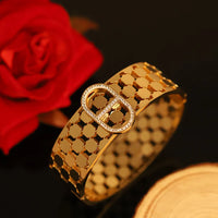Gold Plated Fish Scale Mesh Bracelet - Anti Tarnish Buckle Bangle for Women