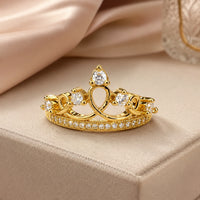 Crown Princess Ring - Anti Tarnish Gold Plated