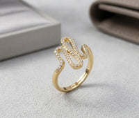 Curved Wave Pave Crystal Ring | High Quality Fashion Ring