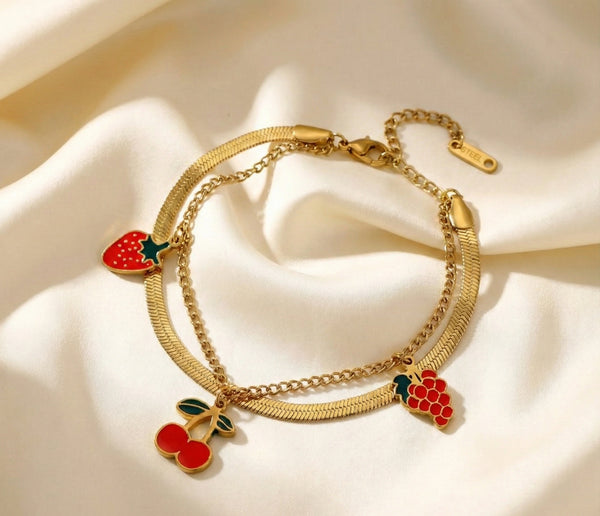 Cute daily wear Korean aesthetic charm bracelet for women