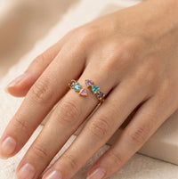 Colorful Heart Adjustable Fashion Ring - High Quality Dainty Jewelry