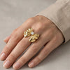 Bow Tie Statement Ring with CZ Stone - Anti Tarnish
