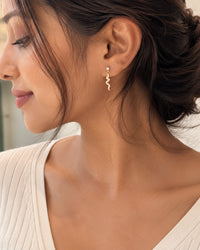 Crystal Snake Dangle Earrings - Anti Tarnish Gold Plated