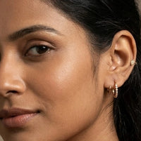 Korean Spiral Double Hoop Earrings - Anti Tarnish Gold Plated