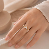 Crystal Crown Adjustable Ring - Anti-Tarnish Gold Plated
