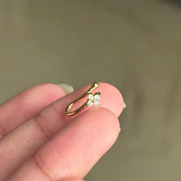 Floral CZ Gold-Plated Nose Pin - Anti-Tarnish & Water Resistant