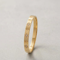 Star Motif Anti-Tarnish Gold-Plated Bangle Bracelet