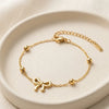 Dainty Bow Charm Anti Tarnish Gold Plated Bracelet for Women - Minimalist Jewelry