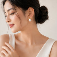 Korean Coquette Pearl Bow Drop Earrings -  Dainty Jewelry