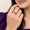 Purple Crystal Bow Ring - Anti-Tarnish Gold Plated Minimalist Jewelry