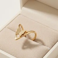 Minimalist Textured Butterfly Ring - Anti Tarnish Fashion Jewelry