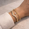 Dainty Chevron & Charm Chain Bracelet Stack | Anti-Tarnish Gold Plated