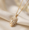 Textured Vintage Engraved Pendant Necklace - Anti Tarnish Fashion Jewelry