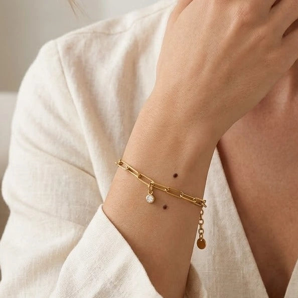 Dainty everyday wear gold-plated link chain bracelet aesthetic
