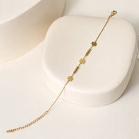 Anti Tarnish Floral Gold Plated Bracelet | Dainty Korean Minimalist Style