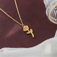 Rose Pendant Anti-Tarnish Necklace - Minimalist Floral Jewelry
