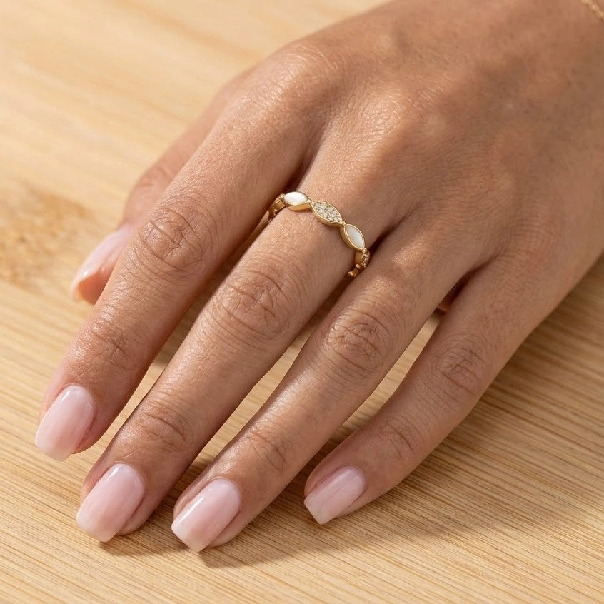 Dainty Gold Marquise Fashion Ring | High Quality | Moncheri | MONCHERI