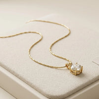 Solitaire Pendant Necklace | Anti-Tarnish Gold Plated | Moncheri Jewels