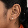 Crystal Leaf Hoop Earrings - Anti Tarnish Gold Plated