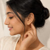 Crescent Moon Crystal Stud Earrings | Anti-Tarnish Gold-Plated
