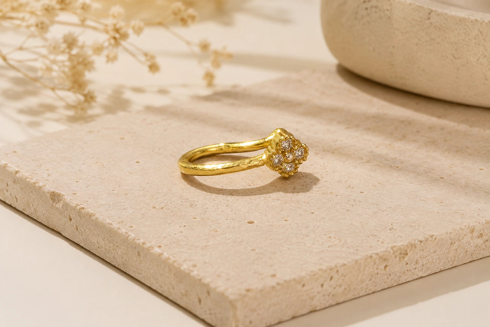 Floral Motif Anti-Tarnish Gold-Plated Nose Pin | Dainty Everyday Wear