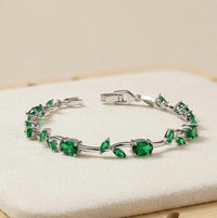 Emerald Green Vine Anti-Tarnish Gold Plated Bracelet