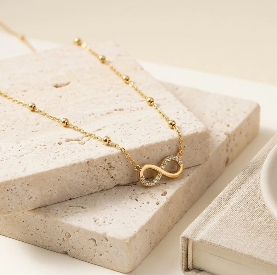 Infinity Charm Anti-Tarnish Gold-Plated Necklace