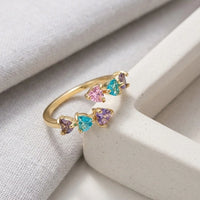 Colorful Heart Adjustable Fashion Ring - High Quality Dainty Jewelry