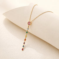 Multi-Color Crystal Drop Necklace - Anti Tarnish Gold Plated