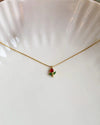 Dainty Red Rose Pendant Necklace - Anti Tarnish Gold Plated