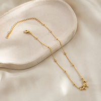 Bow Necklace Gold Plated (Anti-Tarnish) – Korean Style Dainty Ribbon Pendant for Women & Girls