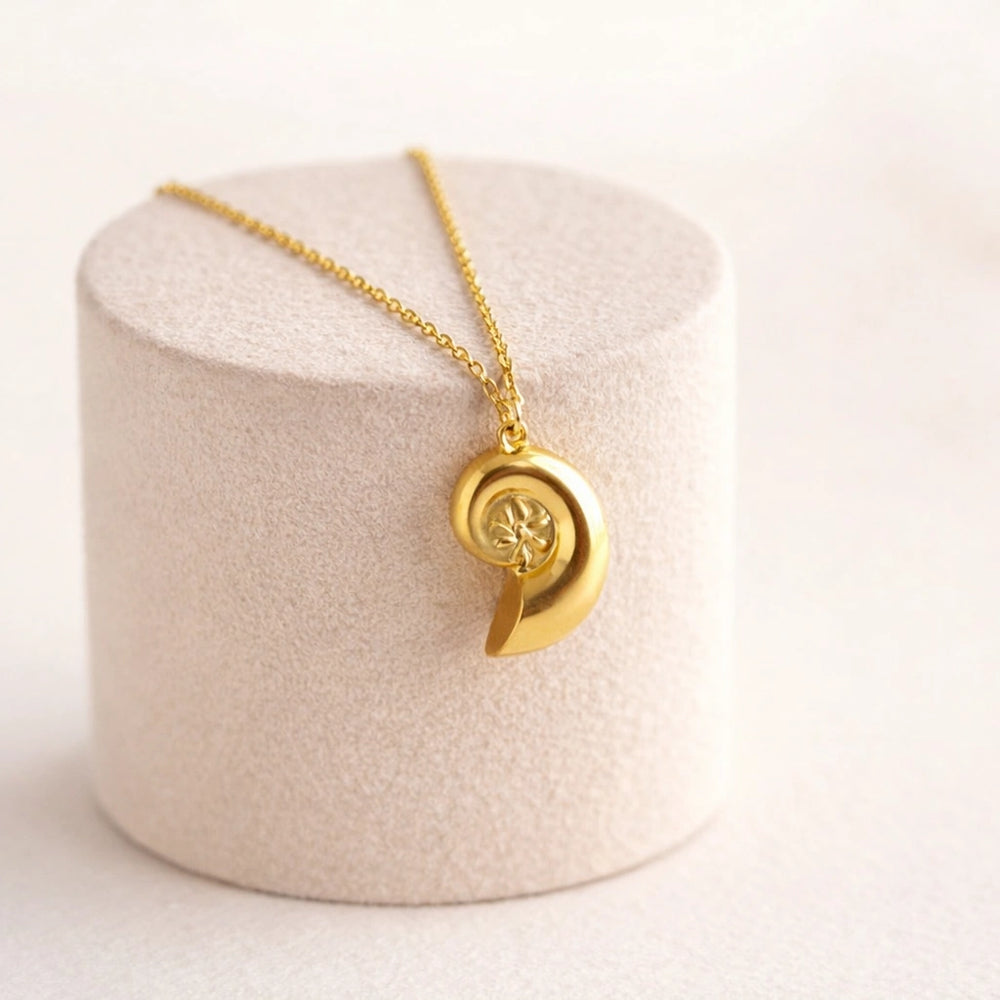 Nautilus Shell Anti-Tarnish Gold Plated Necklace | Minimalist Everyday Wear
