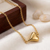 Anti-Tarnish Gold Plated Textured Heart Necklace | Minimalist Everyday Jewelry