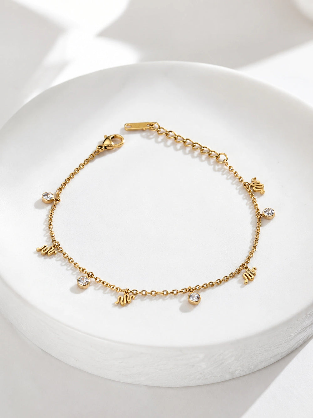 Minimalist Crystal Anti Tarnish Gold Plated Bracelet | Korean Style