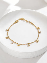 Minimalist Crystal Anti Tarnish Gold Plated Bracelet | Korean Style
