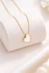 White Heart Pendant Anti-Tarnish Gold Plated Necklace