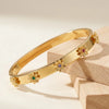Multi-Color Flower Anti-Tarnish Gold Plated Bangle Bracelet