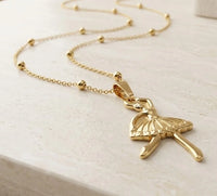 Ballerina Pendant Necklace - Anti-Tarnish Gold-Plated