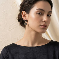 Black Bow Crystal Drop Earrings - Coquette Style Dangle Earrings